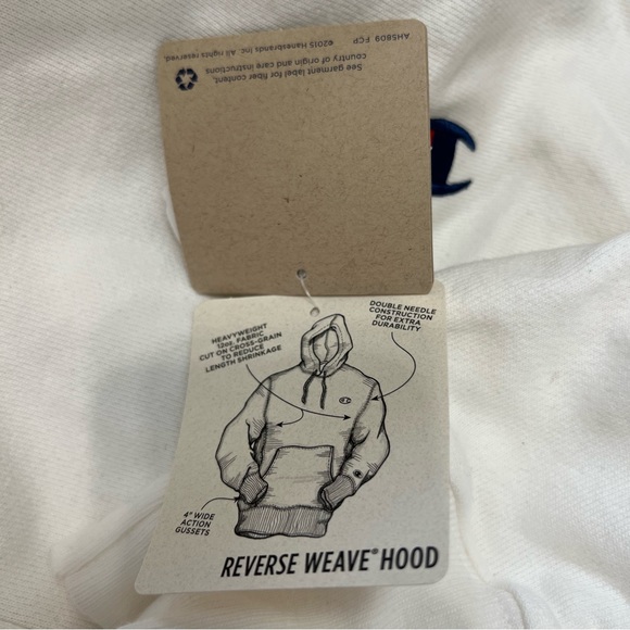 Champion Reverse Weave Hoodie Sweatshirt NWT Men's Sz XS White Fleece Lined - Picture 4 of 9